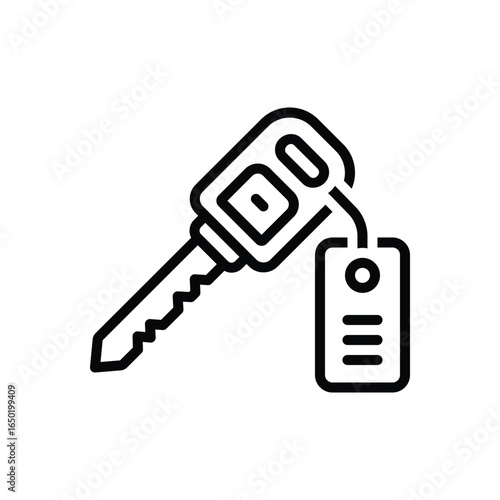 Black line icon for car key
