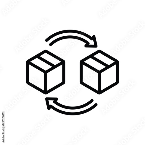 Black line icon for replacement item
