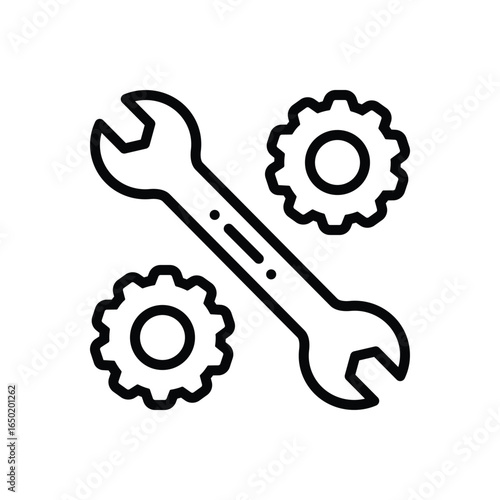 Black line icon for spare components
