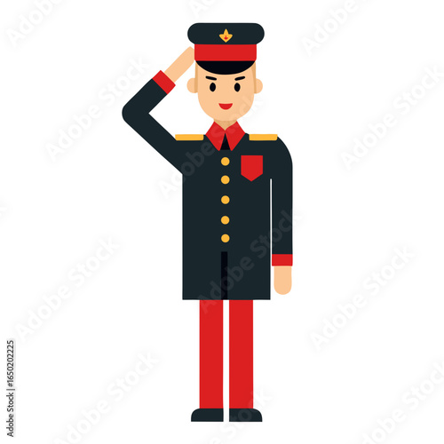 Soldier in uniform saluting proudly