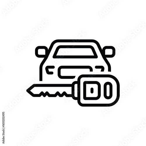 Black line icon for car element
