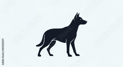Dog silhouette vector art illustration german shepherd pet animal canine mammal breed domestic design icon graphic
