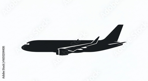 Airplane vector graphic design for travel and aviation industry black silhouette commercial aircraft illustration