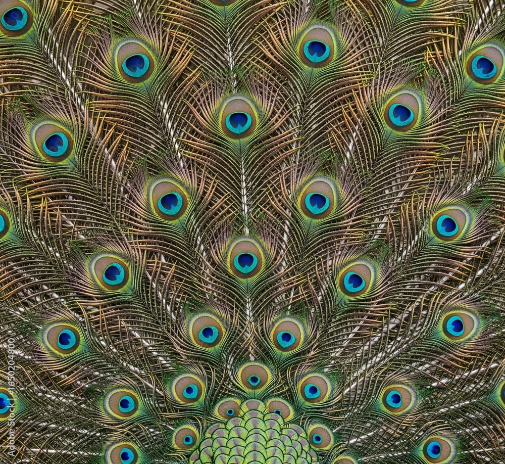 Fototapeta premium Beautiful and Detailed Peacock Tail Feathers