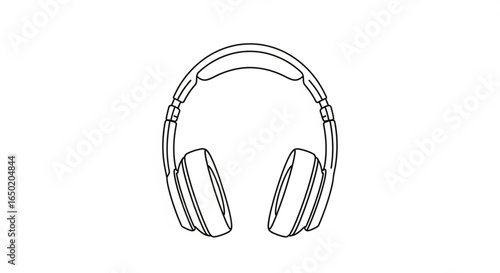 Line art headphones vector illustration for music lovers and audio enthusiasts perfect for design projects