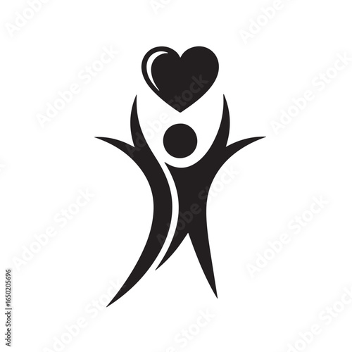 international day of charity Logo high quality Silhouette vector design 
