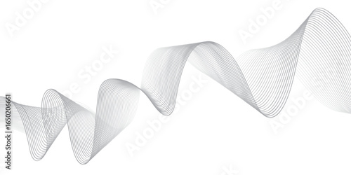 Creative Abstract Background with Thin Flowing Wavy Lines, Optical Illusion Striped Geometric Pattern, Modern Minimalist Design for Digital, Web, and Print Media