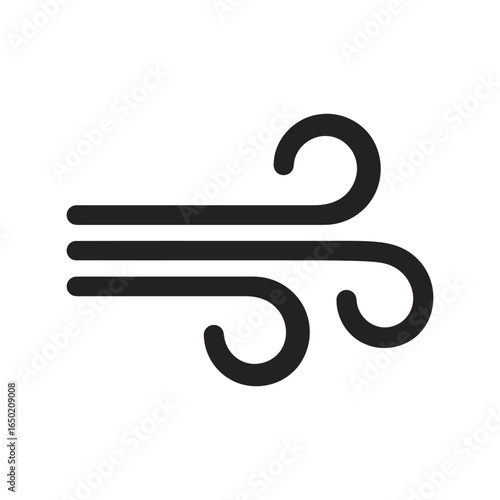 Wind blowing vector icon air current symbol weather element isolated graphic