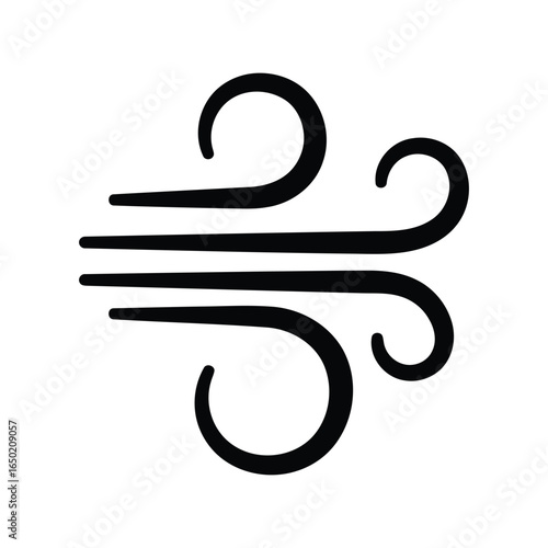 Wind symbol vector illustration air flow icon weather breeze gust isolated graphic