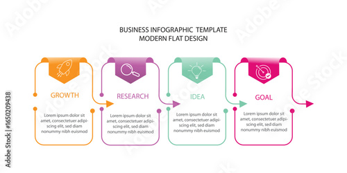 4 steps to business infographic template, circle infographic , timeline, design, growth, template chart, 4 steps process,