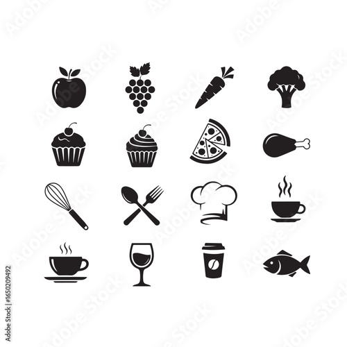 Food Logo Bundle and  high quality Silhouette vector  design 