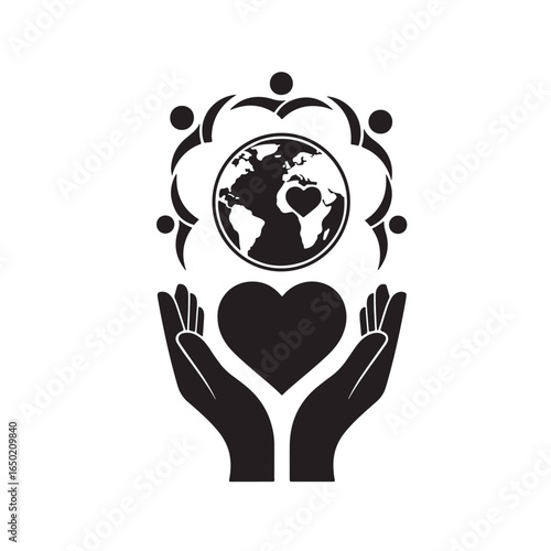 international day of charity Logo high quality Silhouette vector design 