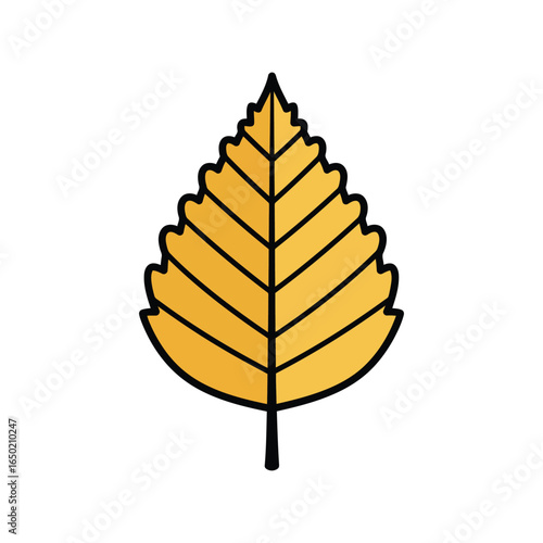 Golden birch leaf illustration autumn foliage natural element seasonal graphic isolated vector