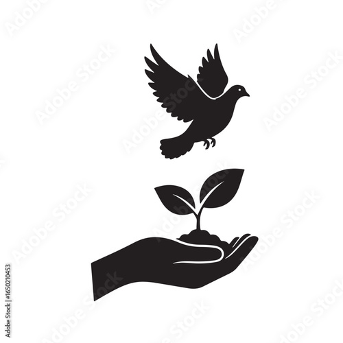 international day of charity Logo high quality Silhouette vector design 