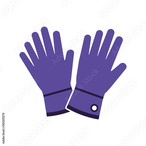 Purple winter gloves illustration warm handwear cold weather accessory cozy mittens isolated vector graphic