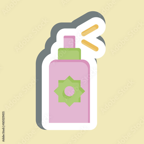 Sticker Sunscreen Spray. related to Spf and Sun symbol. design editable