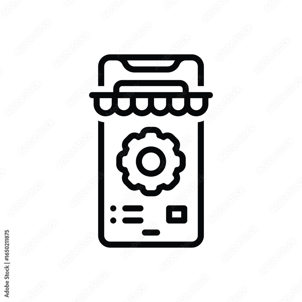 Black line icon for custom