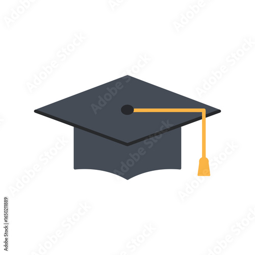 Graduation cap vector illustration academic mortarboard hat education symbol university graduate headwear