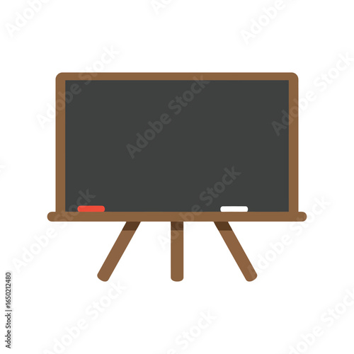 Wooden blackboard on easel with chalk and eraser school education classroom learning writing board