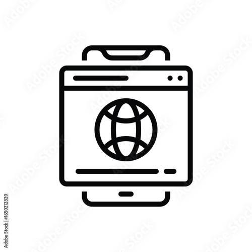 Black line icon for browsing