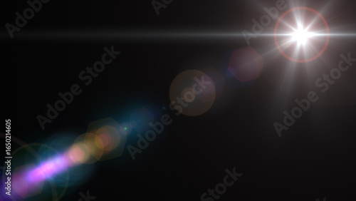 レンズフレアと虹色の光エフェクト