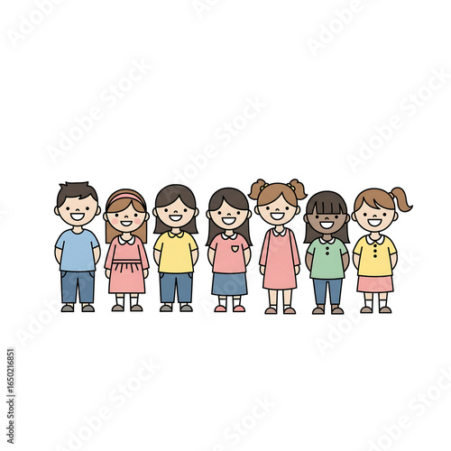 Cartoon Kids in Traditional Cultural Costumes – Diversity and Multicultural Illustration