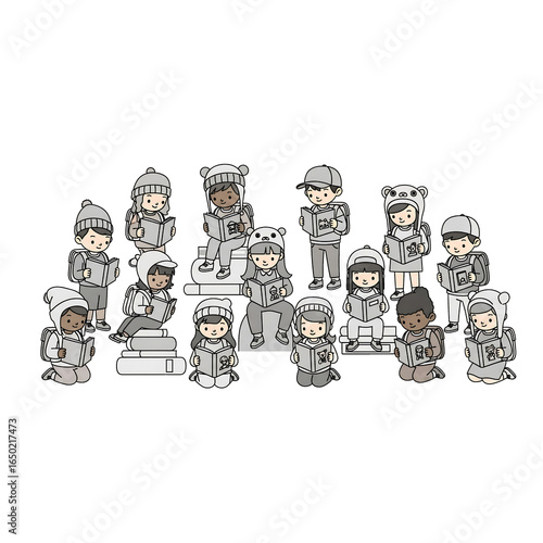 Cartoon Kids in Traditional Cultural Costumes – Diversity and Multicultural Illustration