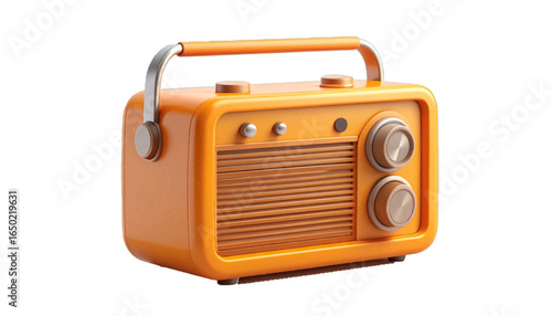 3D Retro 1970s Portable Radio