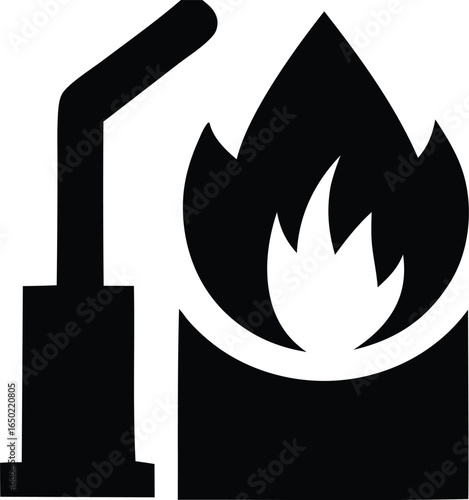 Icon representing a blowtorch igniting a flame symbolizing heat fire and industrial processes with a clean modern design