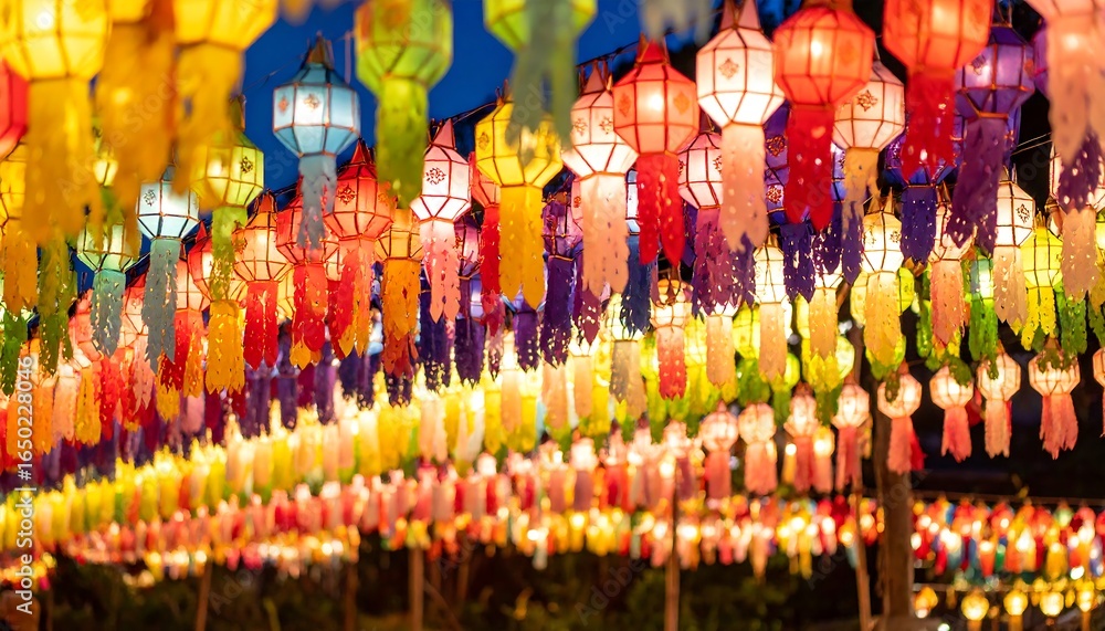 Naklejka premium Colorful lanterns hanging