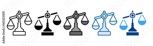 Balance Scales Icon Set Multiple Style Collection