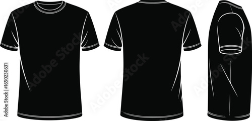 Sport black t-shirt, sweater and baseball cap isolated set vector