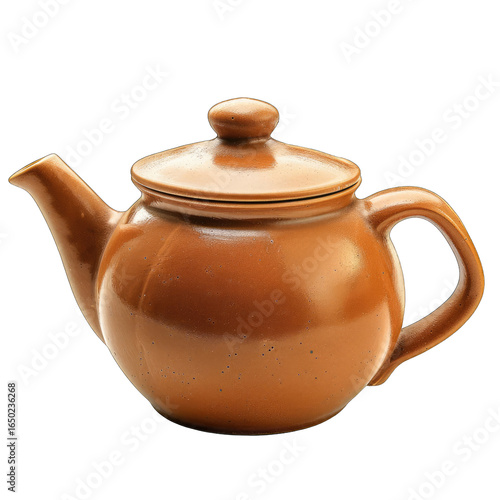 Wallpaper Mural A round, light brown ceramic teapot with a lid Torontodigital.ca