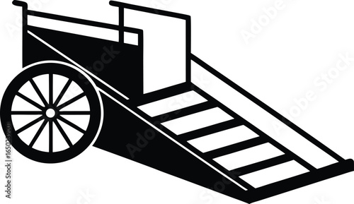 Wheelchair ramp vector icon.