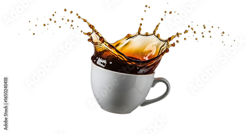 Coffee Splash Dynamic Image of Coffee Pouring into a Cup