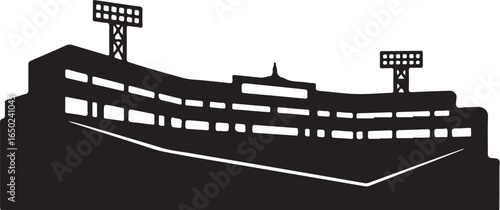 Iconic stadium silhouette for sports events and cityscapes
