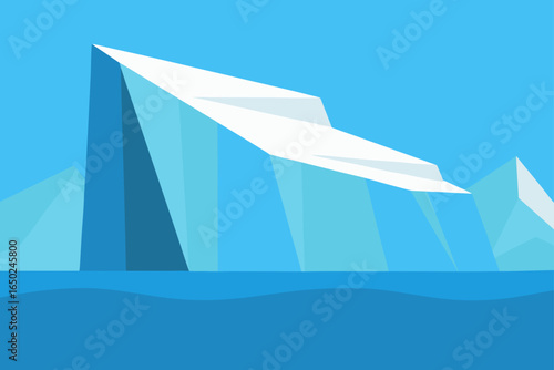 Stunning iceberg floating peacefully in arctic waters, perfect for travel or environmental awareness campaigns