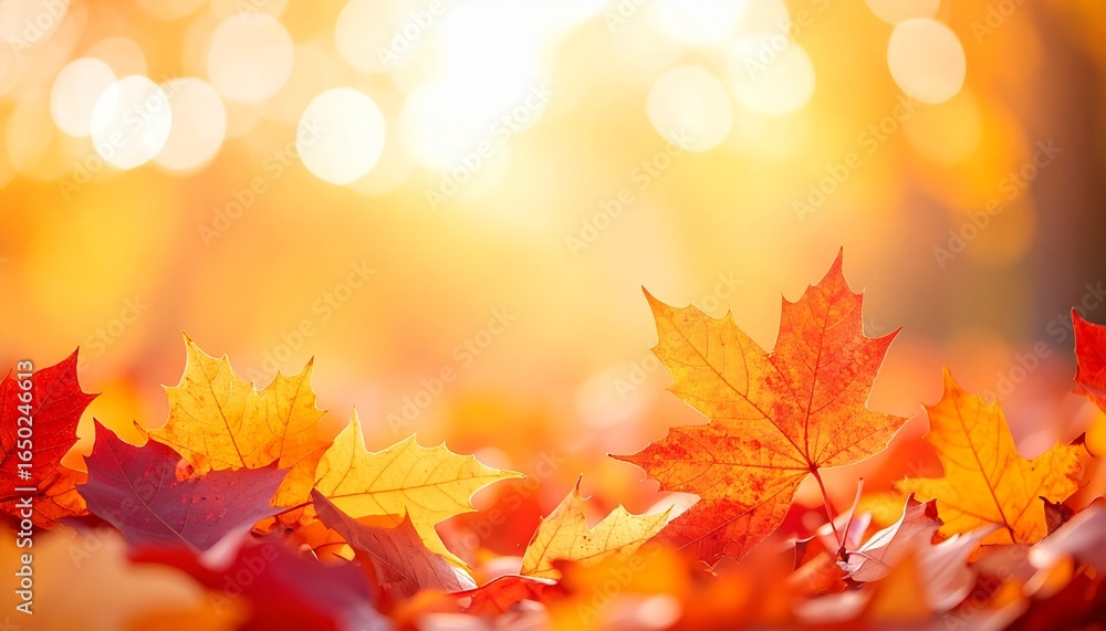 Fototapeta premium Warm Autumn Leaves Abstract Texture Background