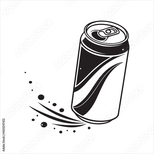 Drink Can Silhouette Icon – Soda Can Vector Illustration