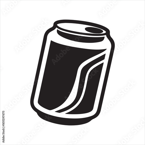 Drink Can Silhouette Icon – Soda Can Vector Illustration