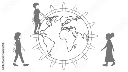 Children around the globe symbolizing global unity and future generations