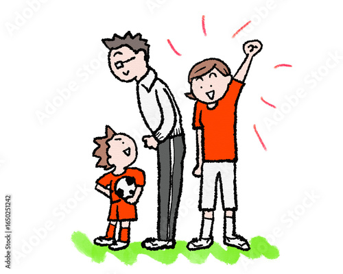 子供サッカー応援イラスト