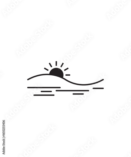 sunrise and sunset icon, vector best line icon.