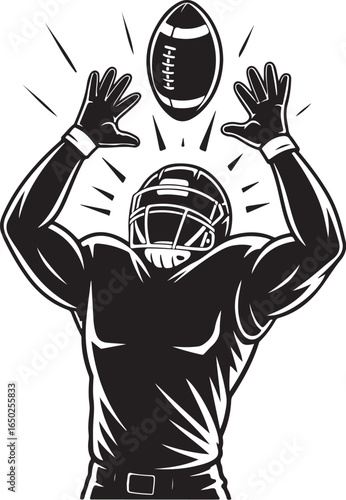 Football player leaps for a winning catch