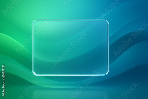 background Liquid glass glassmorphism rectangle landscape in elegant style abstract background copy space
