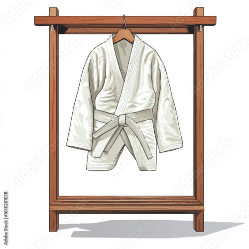 a judo gi hanging