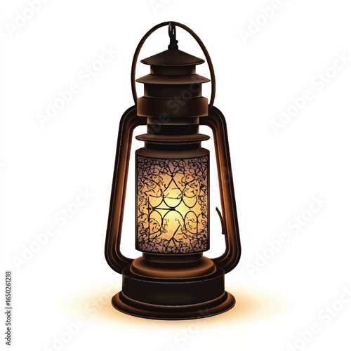 a lantern glowing