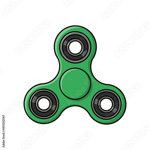 Green Fidget Spinner Vector Illustration