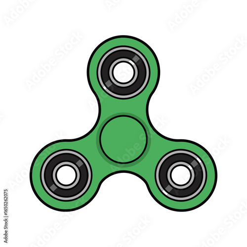 Green Fidget Spinner Vector Illustration
