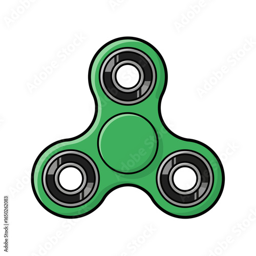 Green Fidget Spinner Vector Illustration